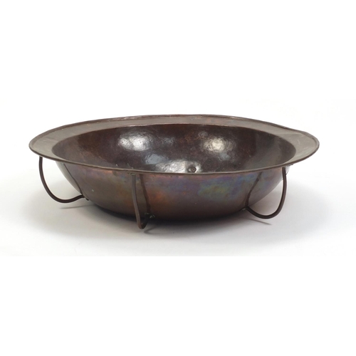 418 - Large Arts & Crafts copper bowl, 45.5cm in diameter