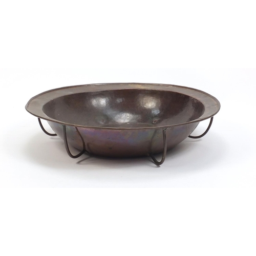 418 - Large Arts & Crafts copper bowl, 45.5cm in diameter