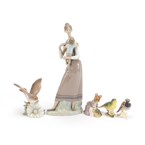 915 - Collectable figures and animals including large Lladro group of a mother and child, Beswick Beatrix ... 