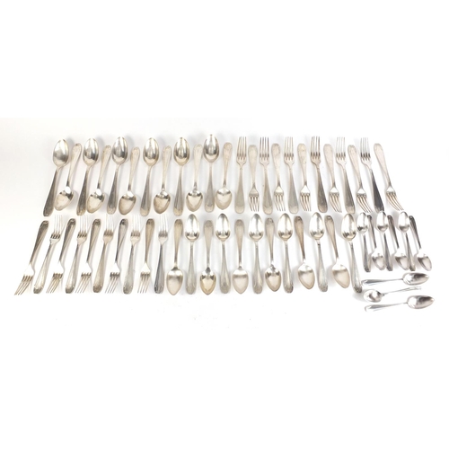 874 - Continental twelve place suite of silver plated cutlery