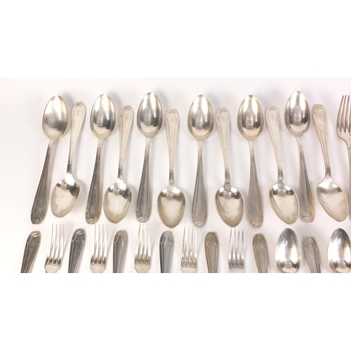 874 - Continental twelve place suite of silver plated cutlery