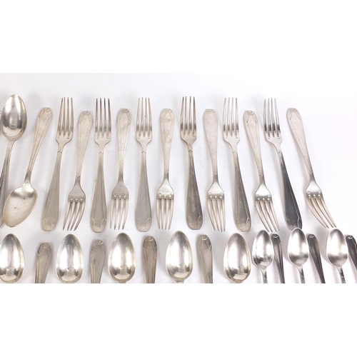 874 - Continental twelve place suite of silver plated cutlery