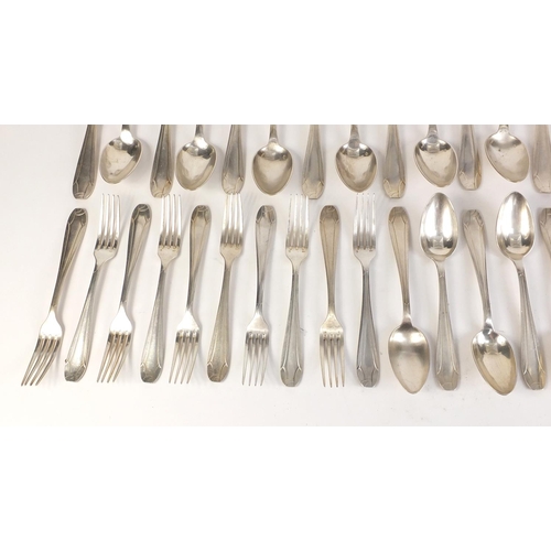 874 - Continental twelve place suite of silver plated cutlery