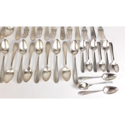 874 - Continental twelve place suite of silver plated cutlery