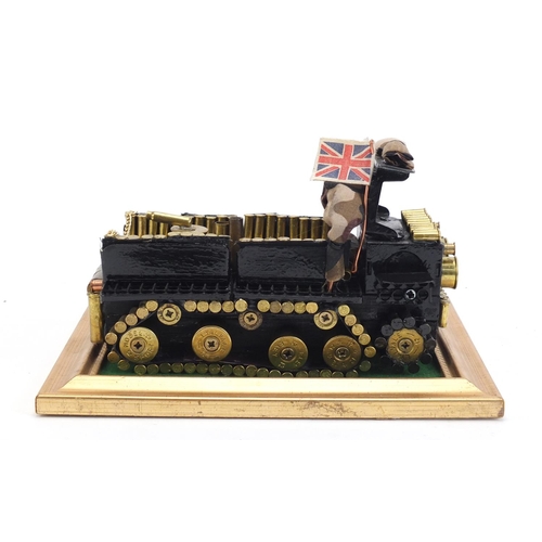 1548 - Military interest model of a World War II D Day M3 half track using shells, 25cm in length