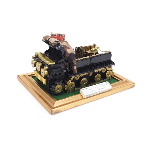 1548 - Military interest model of a World War II D Day M3 half track using shells, 25cm in length