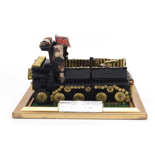 1548 - Military interest model of a World War II D Day M3 half track using shells, 25cm in length