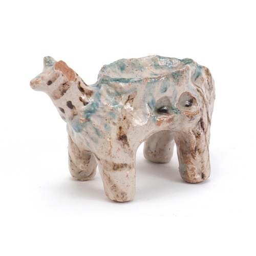 1123 - Turkish Canakkale pottery animal, 13.5cm in length