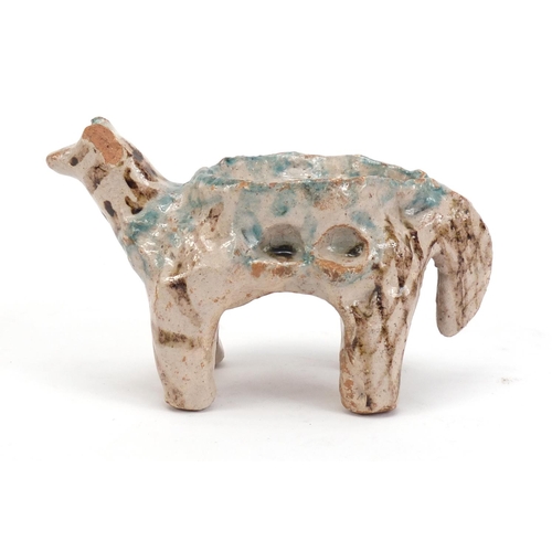 1123 - Turkish Canakkale pottery animal, 13.5cm in length