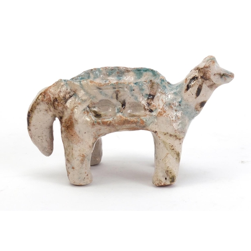 1123 - Turkish Canakkale pottery animal, 13.5cm in length