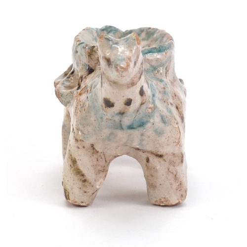 1123 - Turkish Canakkale pottery animal, 13.5cm in length