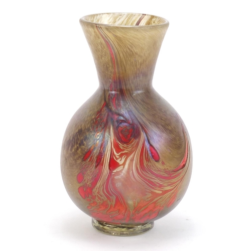 909 - Iridescent Art Glass vase, 24.5cm high