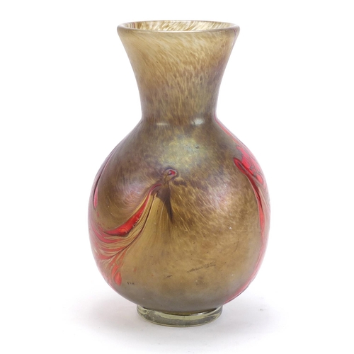 909 - Iridescent Art Glass vase, 24.5cm high