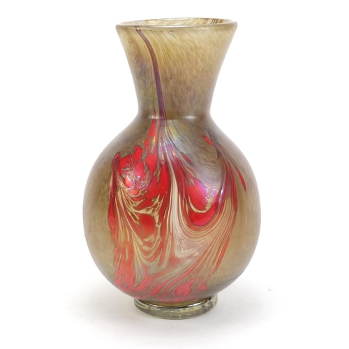 909 - Iridescent Art Glass vase, 24.5cm high