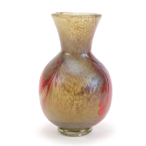 909 - Iridescent Art Glass vase, 24.5cm high