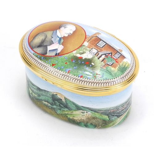 936 - Halcyon Days enamel musical box commemorating 150th anniversary of the birth of Edward William Elgar... 