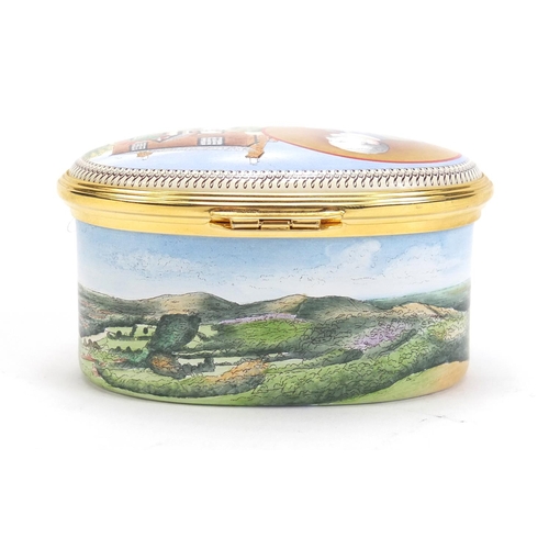 936 - Halcyon Days enamel musical box commemorating 150th anniversary of the birth of Edward William Elgar... 