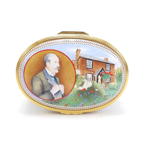 936 - Halcyon Days enamel musical box commemorating 150th anniversary of the birth of Edward William Elgar... 