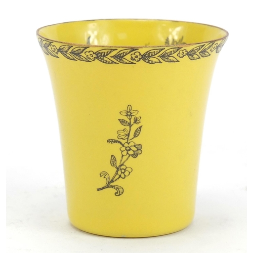 940 - Halcyon Days enamel beaker with box, 6cm high