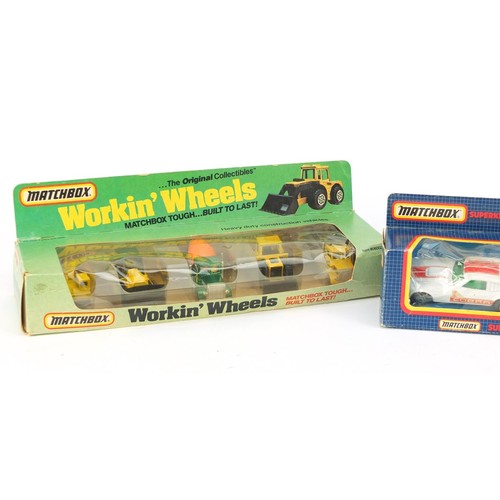 1386 - Vintage Matchbox die cast vehicles with boxes including Workin Wheels and Superkings