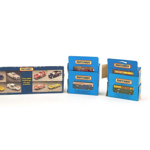 1386 - Vintage Matchbox die cast vehicles with boxes including Workin Wheels and Superkings