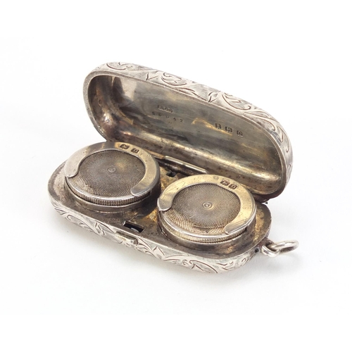 802 - Edward VII silver double sovereign case by Aaron Lufkin Dennison, Birmingham 1913, 6cm in length, 39... 