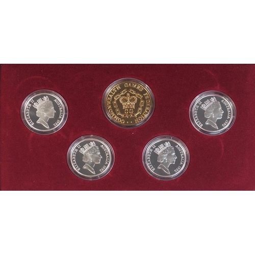 709 - Royal Australian mint Royal Ladies coin and medallion set including four silver twenty five dollars ... 