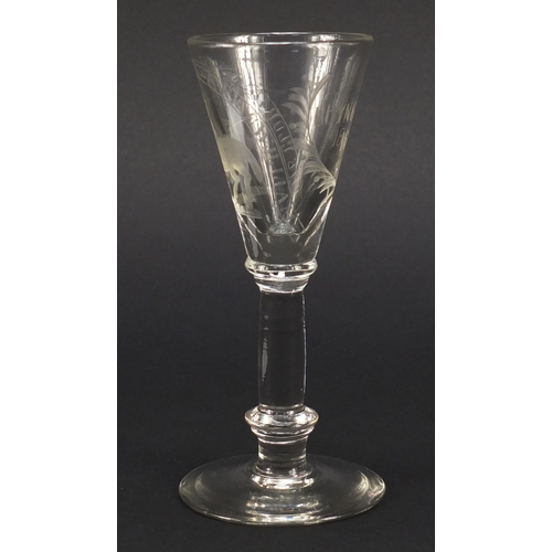 79 - 19th century wine glass commemorating King William III's victory at Boyne Northern Ireland in 1690, ... 