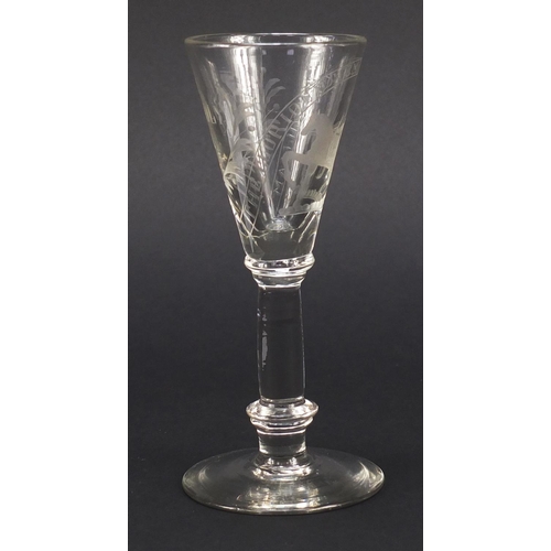 79 - 19th century wine glass commemorating King William III's victory at Boyne Northern Ireland in 1690, ... 