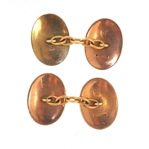 828 - Pair of 9ct gold cufflinks, 6.4g