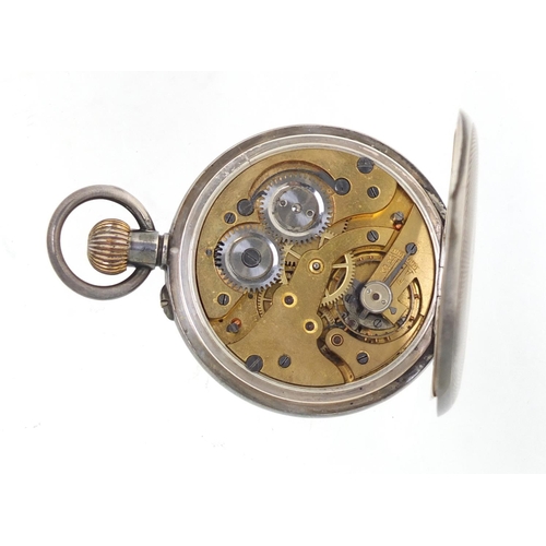 1063 - Gentlemen's silver full hunter pocket watch with enamel dial