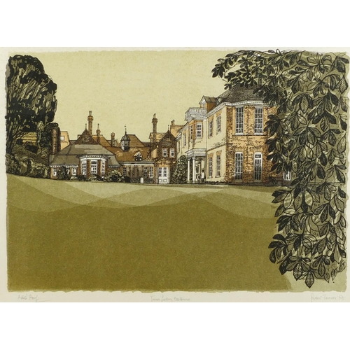 70 - Robert Tavener - Towner Gallery, Eastbourne, pencil signed lithograph, mounted, framed and glazed, 6... 