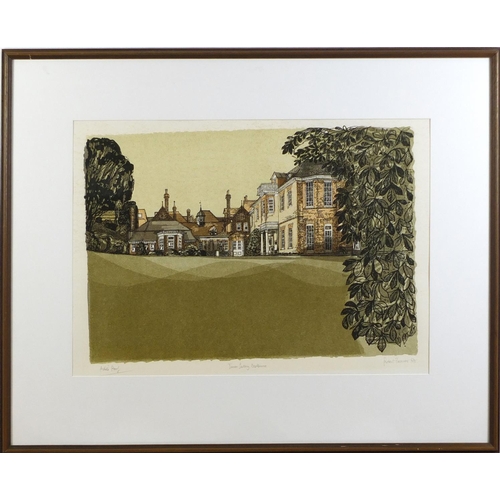 70 - Robert Tavener - Towner Gallery, Eastbourne, pencil signed lithograph, mounted, framed and glazed, 6... 