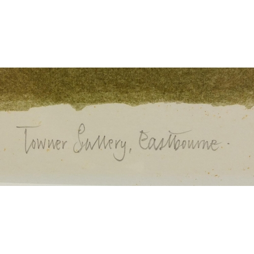 70 - Robert Tavener - Towner Gallery, Eastbourne, pencil signed lithograph, mounted, framed and glazed, 6... 