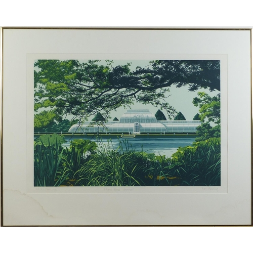 658 - Ken Fleming - Palm House, Summer, Kew Gardens, artist's proof pencil signed screen print in colour, ... 