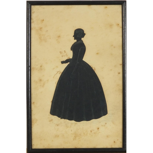 991 - Royal Naval Captain Underwood black framed silhouette of him and his wife, in earlier and latter yea... 