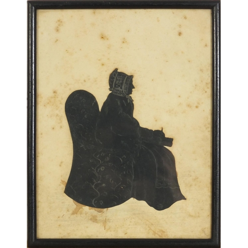 991 - Royal Naval Captain Underwood black framed silhouette of him and his wife, in earlier and latter yea... 