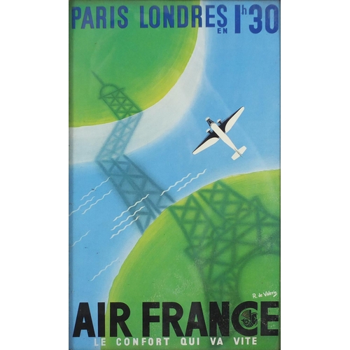 1425 - Seven Air France miniature posters including Orient Extreme, Paris to London, Europe Air France, eac... 