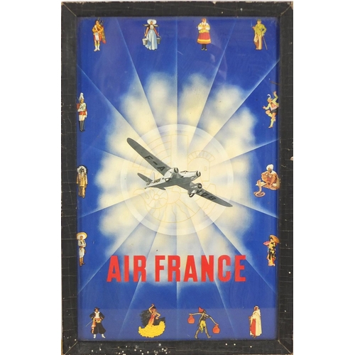 1425 - Seven Air France miniature posters including Orient Extreme, Paris to London, Europe Air France, eac... 