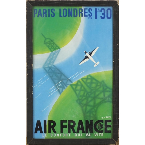 1425 - Seven Air France miniature posters including Orient Extreme, Paris to London, Europe Air France, eac... 