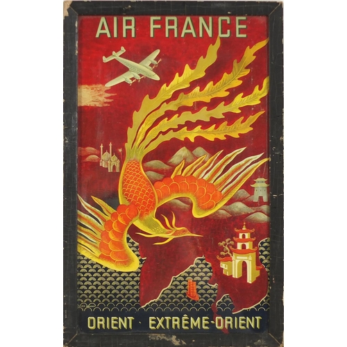 1425 - Seven Air France miniature posters including Orient Extreme, Paris to London, Europe Air France, eac... 