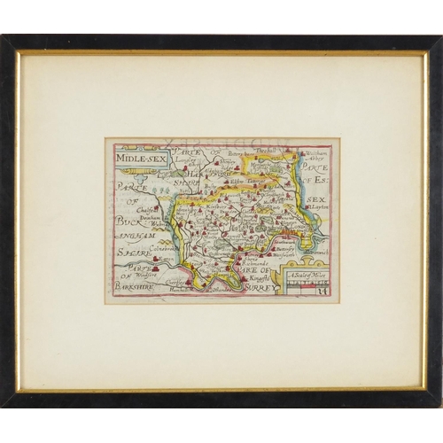 618 - Three antique hand coloured maps of Middlesex including one from an actual survey made in the years ... 