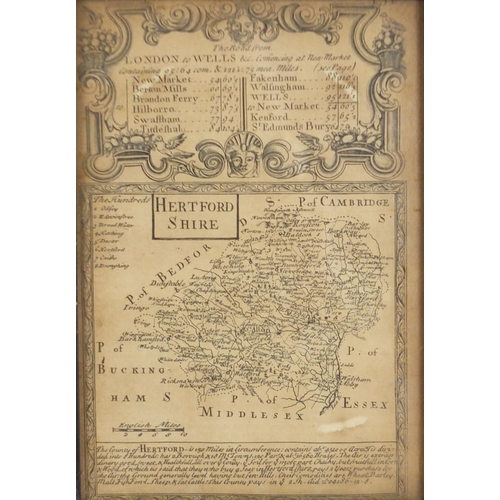 870 - Five antique maps including a Road Plan of London to Norwich by John Ogilvy, Plan of London engraved... 