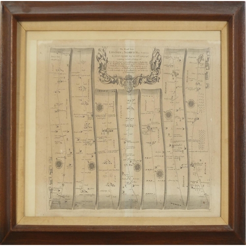 870 - Five antique maps including a Road Plan of London to Norwich by John Ogilvy, Plan of London engraved... 