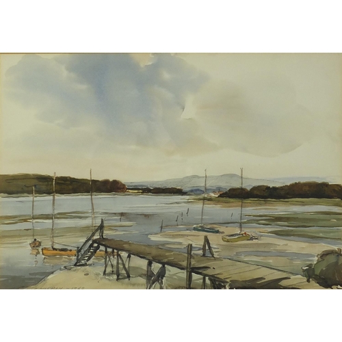 352 - G Gillman 1962 - Chichester Harbour, watercolour, mounted, framed and glazed, 48cm x 34cm