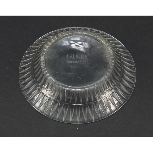 168 - Lalique Bourgueil glass dish, etched Lalique France to the base, 8cm in diameter