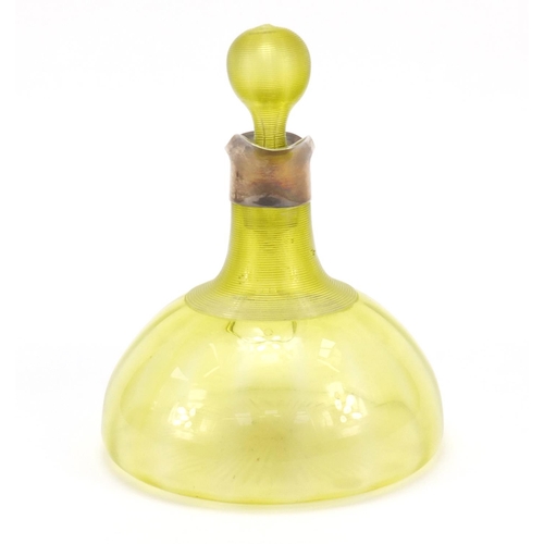 6 - Victorian uranium glass decanter with silver spout by Brockwell & Son, London 1895, 20cm high