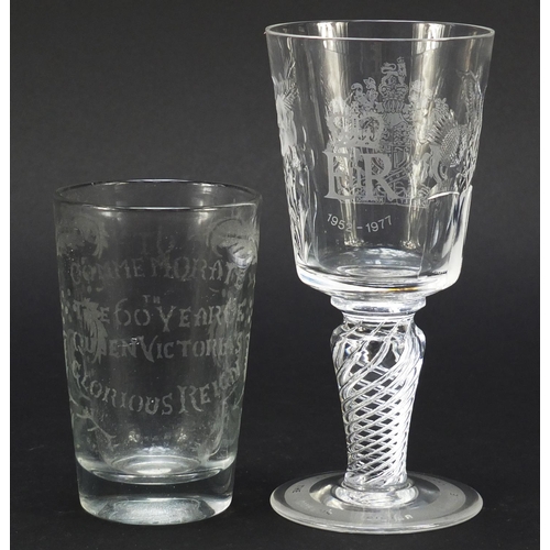 750 - Commemorative glassware including a good Edward VIII Coronation etched jug, Edward VIII Coronation e... 