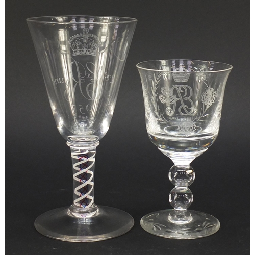 750 - Commemorative glassware including a good Edward VIII Coronation etched jug, Edward VIII Coronation e... 