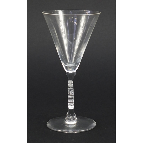 164 - René Lalique Mulhouse wine glass, etched R lalique to the base, 13cm high